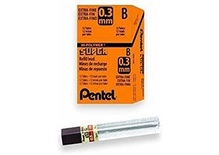 Pentel Lead 0.3mm B Refill 12-Count