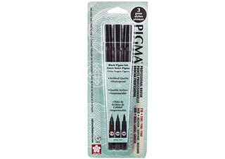 Sakura Pigma Professional Brush Pen 3 Piece Set Black