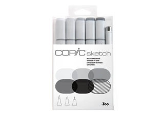 COPIC Marker Sketch 6-Color Set Grays