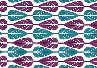 Black Ink Papers Paddle Leaf Purple/Teal 30x22in