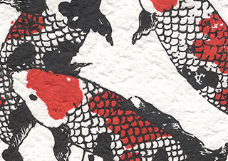 Black Ink Papers Koi Fish 21x31in