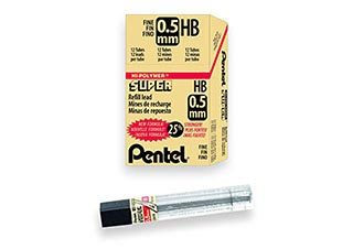 Pentel Lead 0.5mm HB Refill 12-Count
