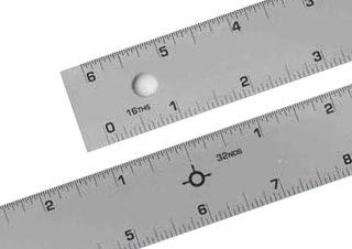 Alumicolor 18 inch Aluminum Straight Edge Ruler with Center Finding Back