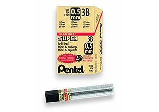 Pentel Lead 0.5mm 3B Refill 12-Count