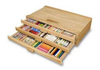 Creative Mark 3-Drawer Stackable Wood Art Storage Box