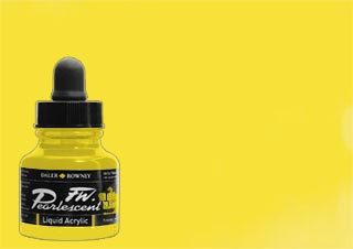 Daler-Rowney FW Acrylic Ink Pearl Hot Cool Yellow 1oz Bottle