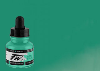 Daler-Rowney FW Acrylic Ink Shimmer Green 1oz Bottle