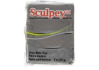 Polyform Super Sculpey Firm Modeling Clay Grey 1lb Bar