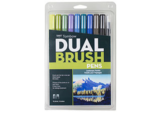 Tombow Dual Brush Pen Landscape Colors Set of 10