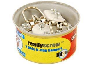 OOK Professional Picture 2-Hole ReadyScrew D-Ring - Tidy Tin 8-Pack