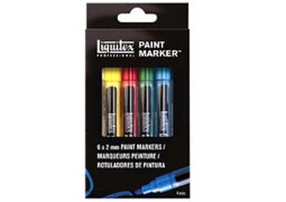 Liquitex Fine Chisel Paint Marker 2mm Set of 6 Basic Colors