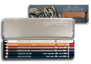 Cretacolor Oil Pencils Tin Box Set of 6