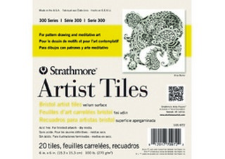 Strathmore 300 Series Artist Tiles Bristol Vellum 4x4 Pack of 20