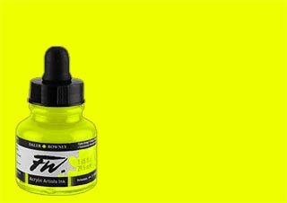 Daler-Rowney FW Acrylic Ink Fluorescent Yellow 1oz Bottle