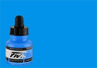 Daler-Rowney FW Acrylic Ink Fluorescent Blue 1oz Bottle