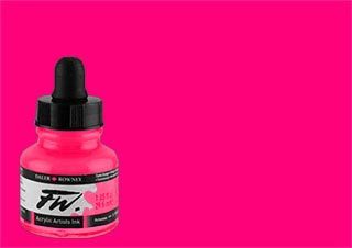 Daler-Rowney FW Acrylic Ink Fluorescent Pink 1oz Bottle