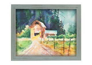 Country Chic 1.5in Wood Frame 2mm Glass & Backing 11x14 - Dixie Grey