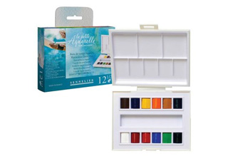 Sennelier La Petite Aquarelle Travel Box 1/2 Pan 12 Set