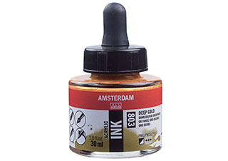 Amsterdam Acrylic Ink 30ml Deep Gold