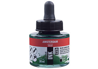 Amsterdam Acrylic Ink 30ml Olive Green Deep