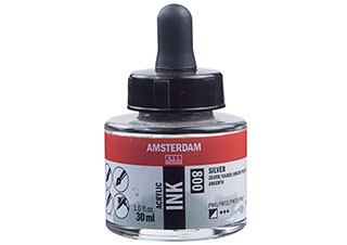 Amsterdam Acrylic Ink 30ml Silver