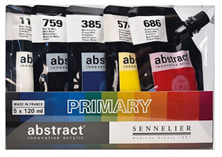 Sennelier Abstract Acrylic 120ml Set of 5 Primary Colors