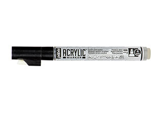 Pebeo 4mm Chisel Acrylic Marker Precious Silver