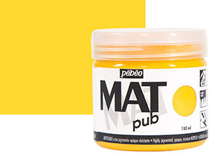 Pebeo Acrylic MAT Pub 140ml Jar Golden Yellow