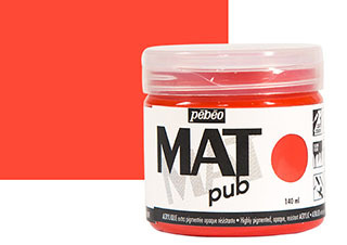 Pebeo Acrylic MAT Pub 140ml Jar Vermilion Red