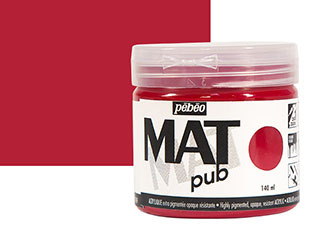 Pebeo Acrylic MAT Pub 140ml Jar Carmine Red