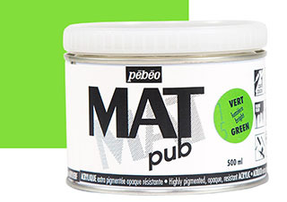 Pebeo Acrylic MAT Pub 140ml Jar Bright Green