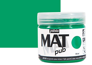Pebeo Acrylic MAT Pub 140ml Jar Permanent Green