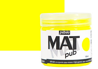Pebeo Acrylic MAT Pub 140ml Jar Fluorescent Yellow
