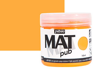 Pebeo Acrylic MAT Pub 140ml Jar Fluorescent Orange