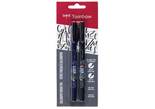 Tombow Fudenosuke Brush Pen Black 2 Pack
