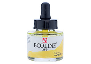 Ecoline Liquid Watercolor 30mL Pipette Jar Sand Yellow
