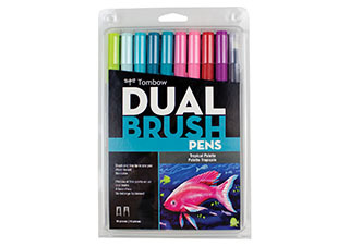 Tombow Dual Brush Pen Tropical Colors Set of 10