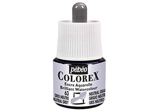 Pebeo Colorex Watercolor Ink 45mL Neutral Grey