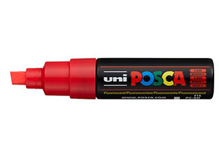 POSCA Paint Marker PC-8K Broad Chisel Fluorescent Red