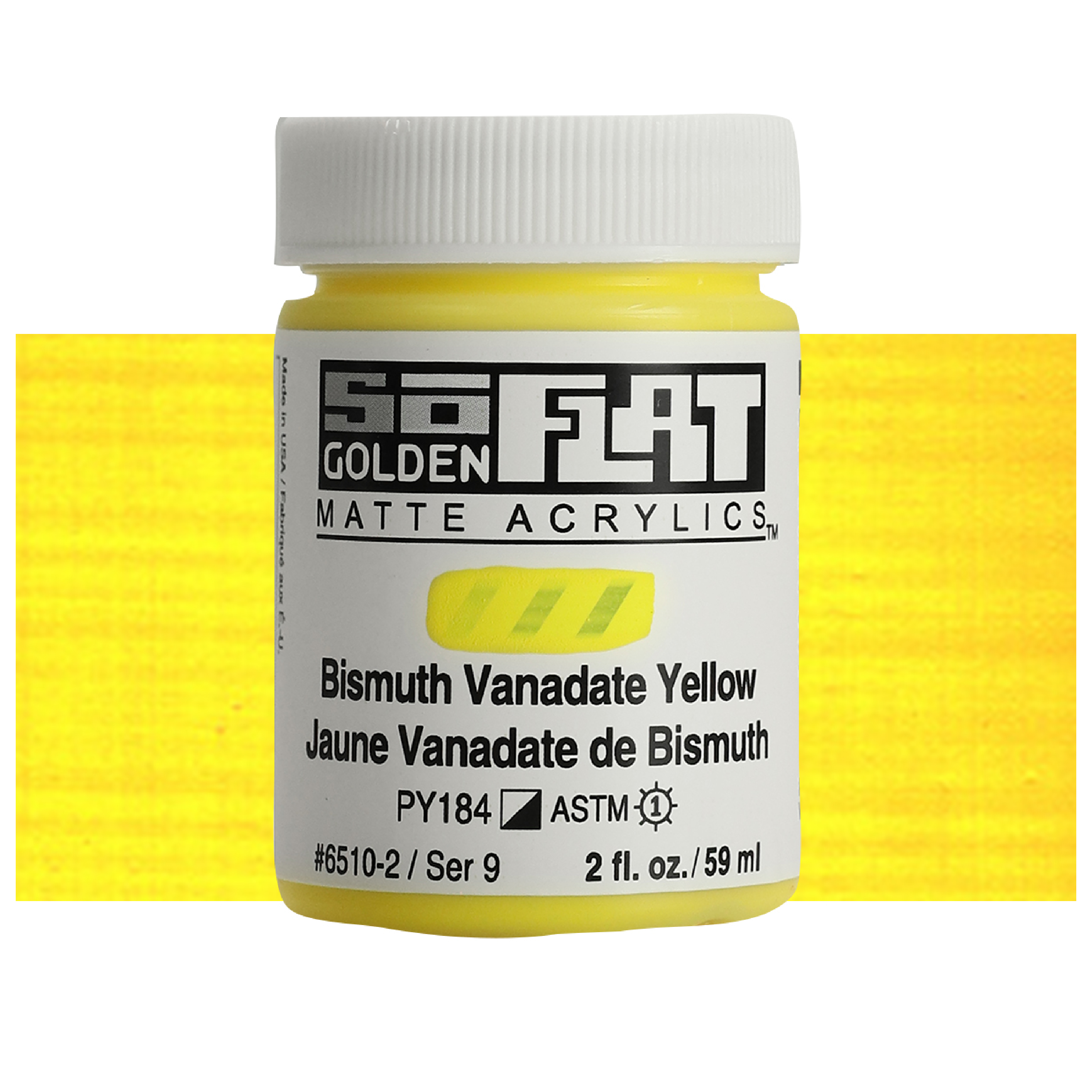 Golden SoFlat Matte Acrylic 2 oz. Bismuth Vanadate Yellow