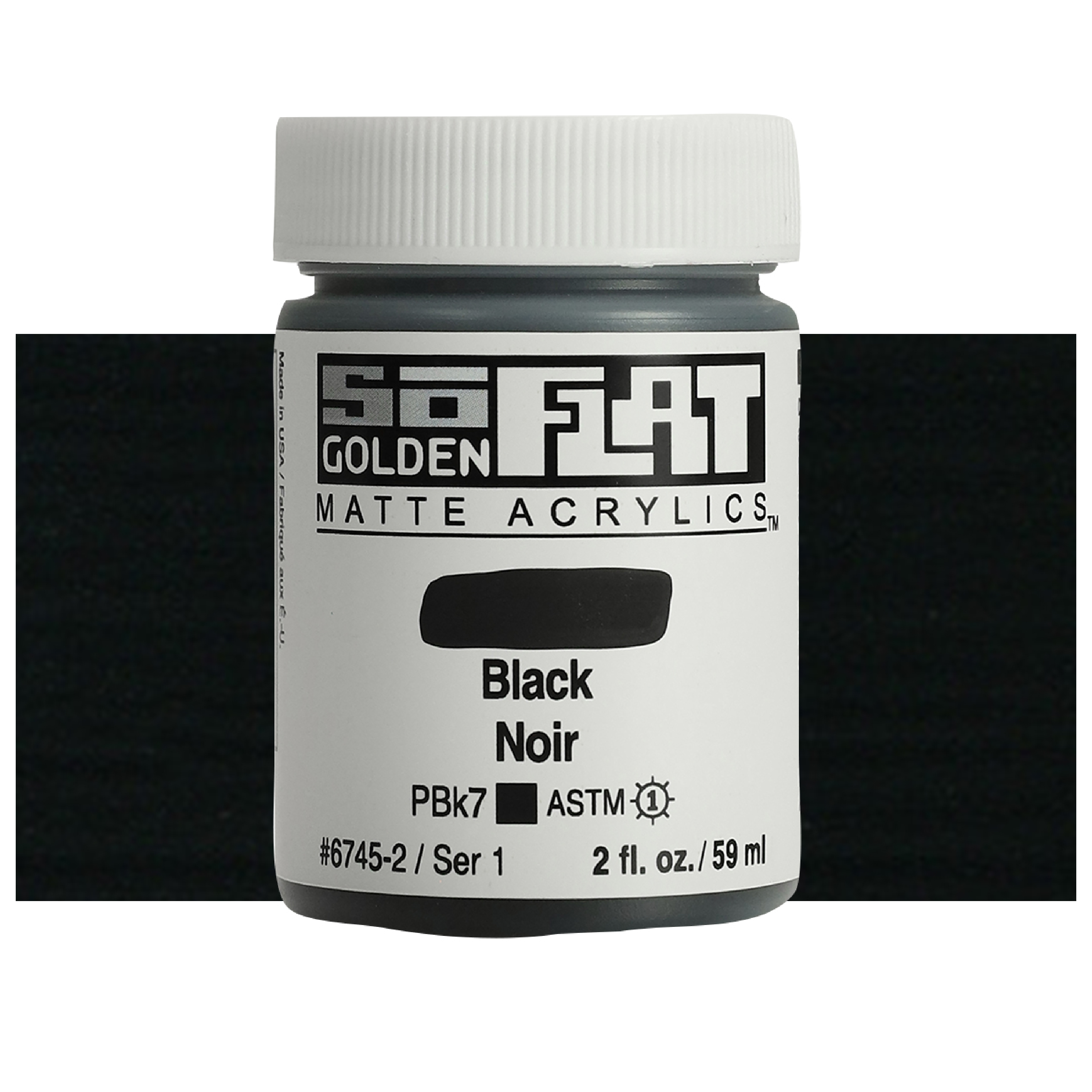 Golden SoFlat Matte Acrylic 2 oz. Black