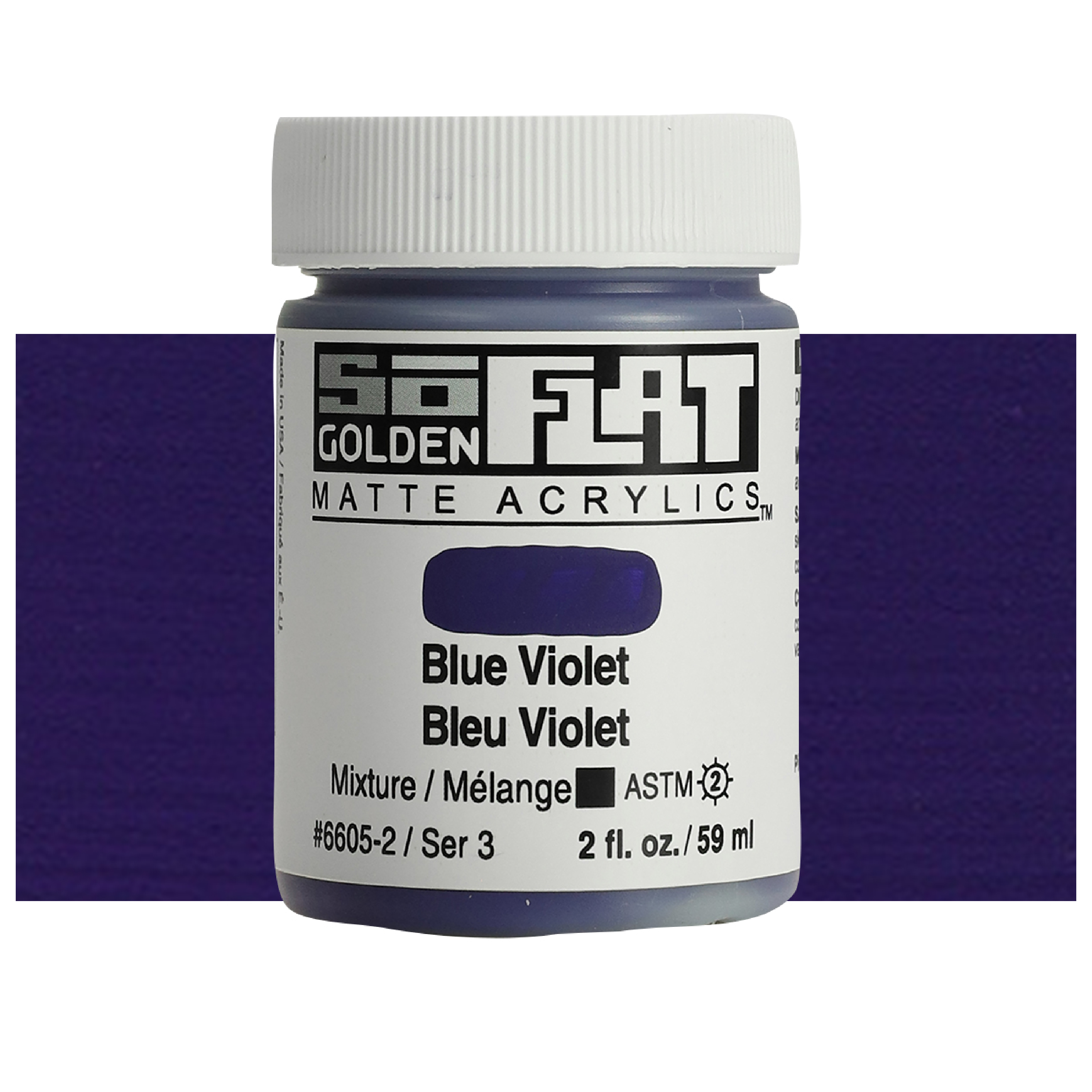 Golden SoFlat Matte Acrylic 2 oz. Blue Violet