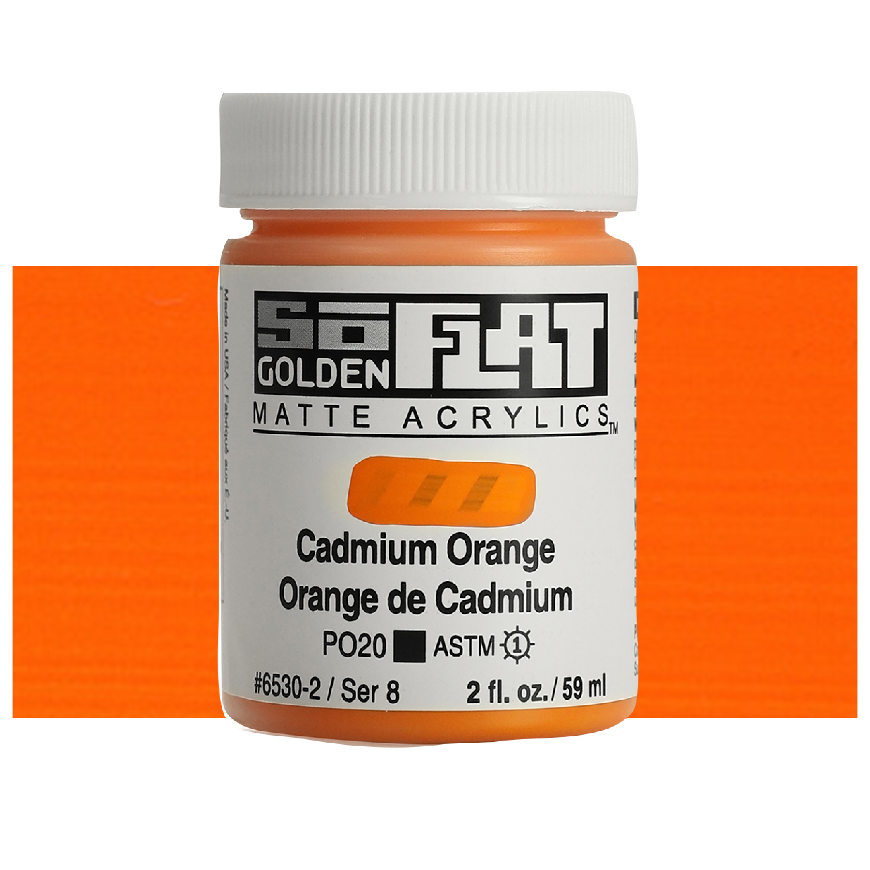 Golden SoFlat Matte Acrylic 2 oz. Cadmium Orange