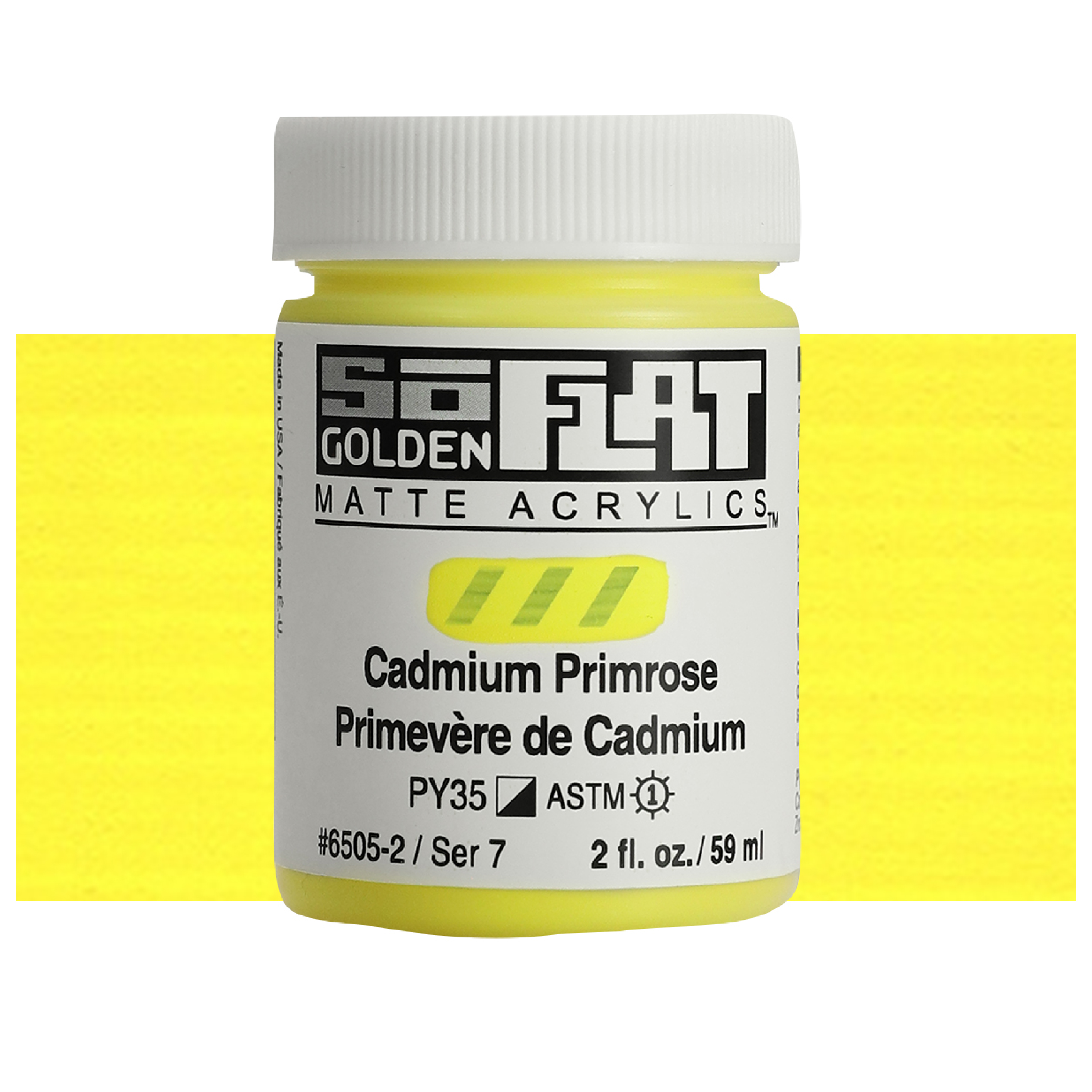 Golden SoFlat Matte Acrylic 2 oz. Cadmium Primrose