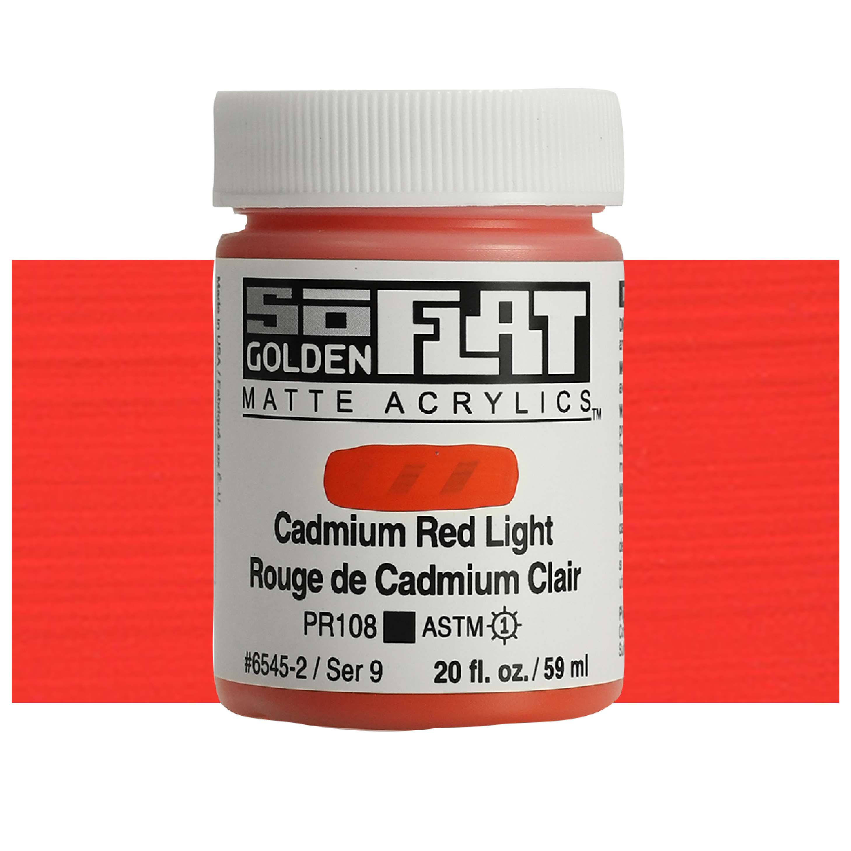 Golden SoFlat Matte Acrylic 2 oz. Cadmium Red Light