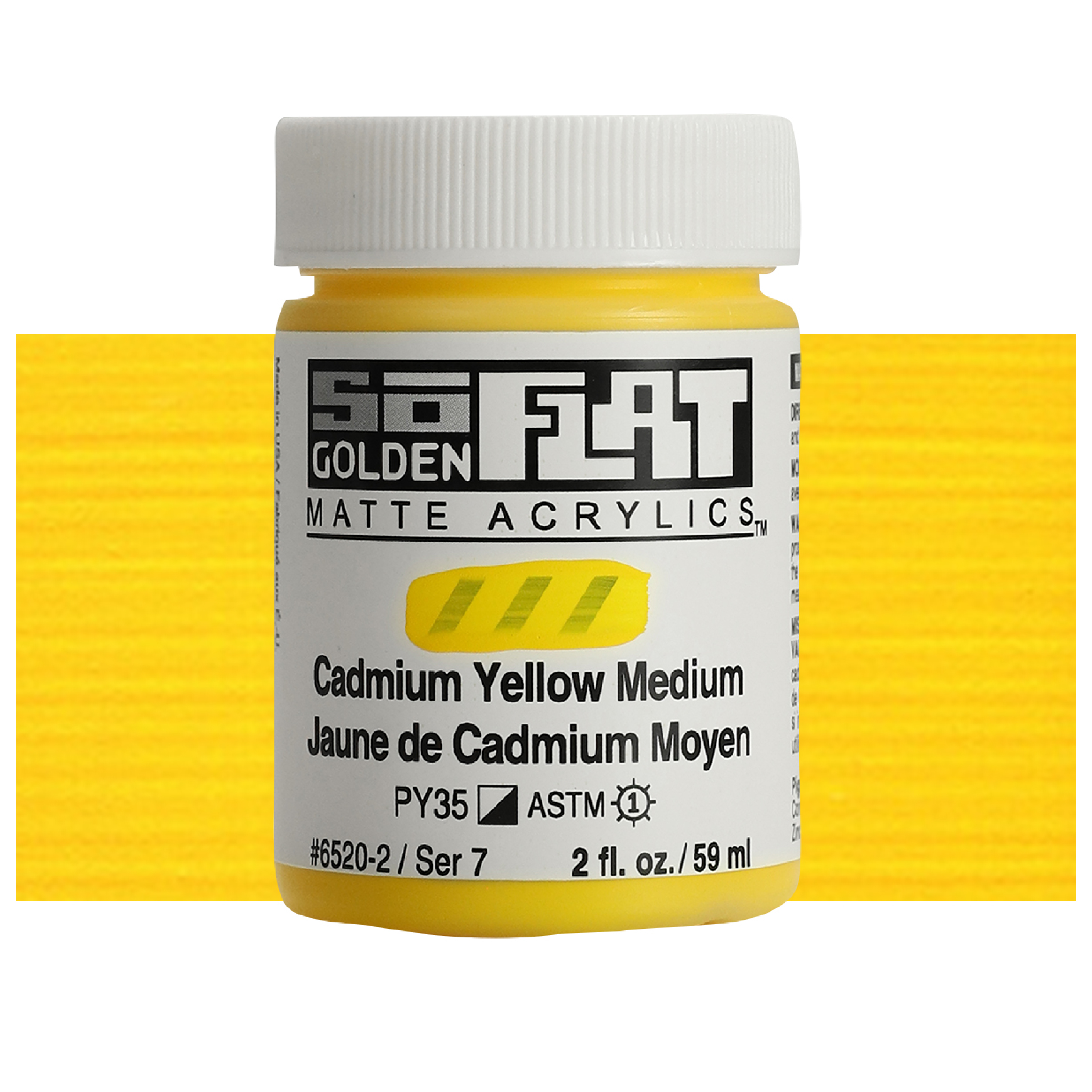 Golden SoFlat Matte Acrylic 2 oz. Cadmium Yellow Medium