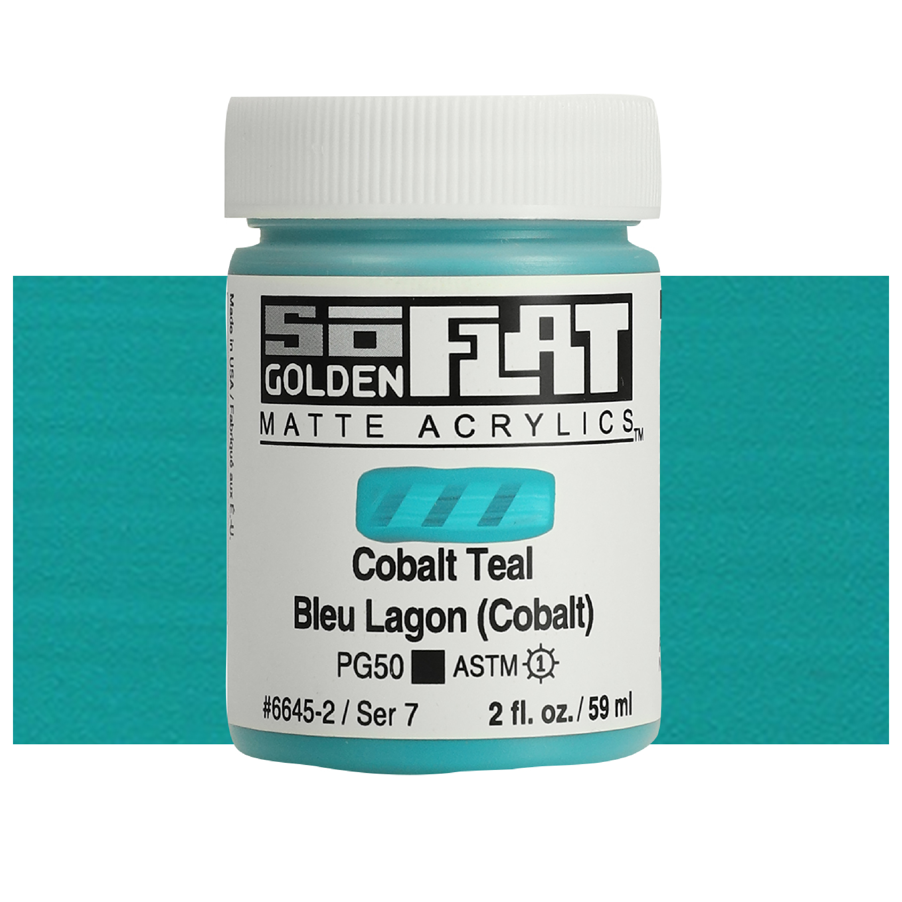 Golden SoFlat Matte Acrylic 2 oz. Cobalt Teal