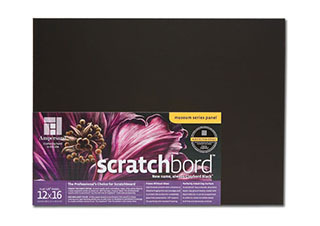 Ampersand Black Scratchbord Flat Panel 12x16