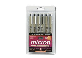 Sakura Pigma Micron 005 Pen 0.20mm Set of 6 Colors