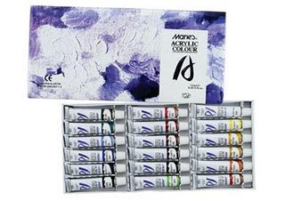 Maries Extra Fine Acrylic Set of 18 Colors 12 ml Tubes